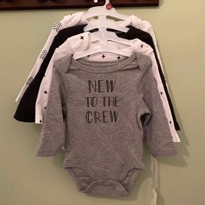 Cloud island “New to the crew” bodysuits